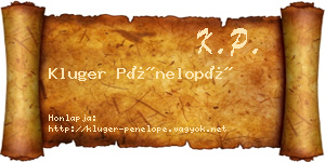 Kluger Pénelopé névjegykártya